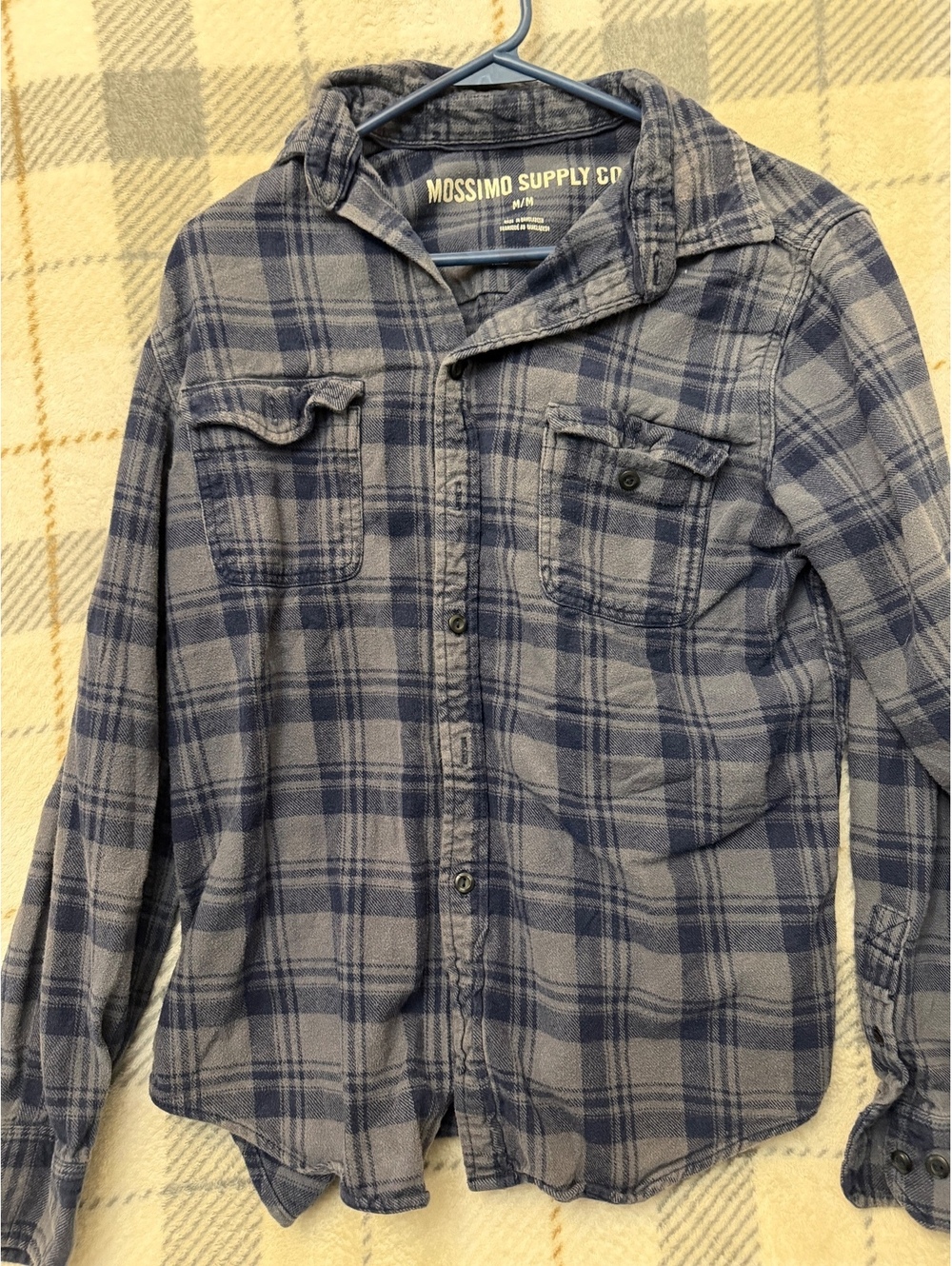 Mossimo Supply Co. Men's Blue Plaid Button-Up Shirt Medium